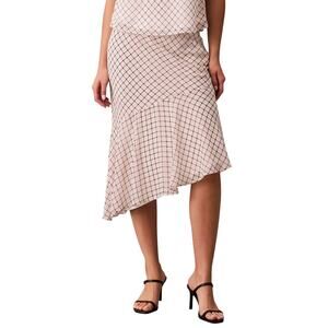 Calvin Klein Women's Printed Chiffon Midi Skirt In Port Cream